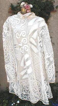 early 1920s Paris label white lace & applique jacket - Courtesy of ruedelapaix