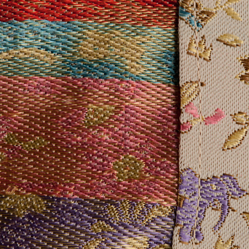 Floats on reverse of rayon brocade