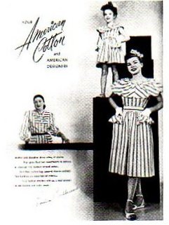 from a 1948 'American Cotton' ad Matching Mother & Daughter fashions