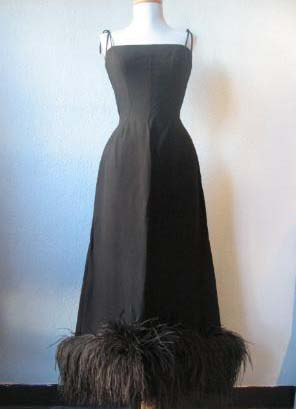 Vintage ostrich trimmed dress - Courtesy of mags_rags