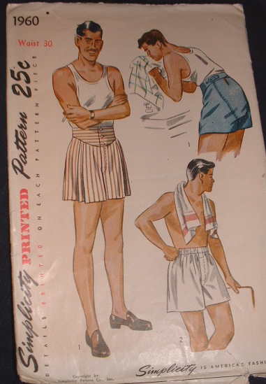 Vintage 1940s men's boxers pattern - Courtesy of amandainvermont