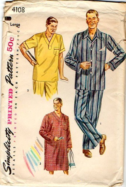 Vintage 1950s men's pajamas pattern - Courtesy of vivianbelle1955