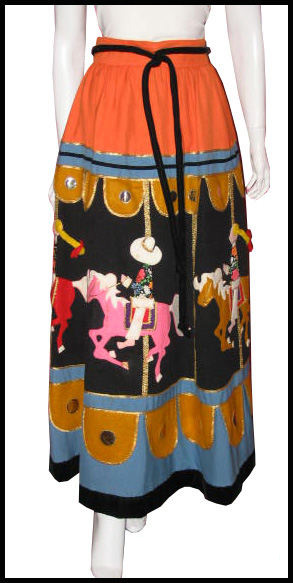 1970s Malcolm Starr carousel felt skirt - Courtesy of pinkyagogo