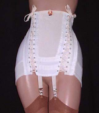 Vintage Grenier lace-up open bottom corset - Courtesy of gilo49