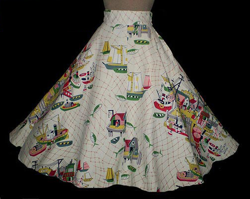 early 1950s Joseph Zukin novelty print skirt - Courtesy of thespectrum