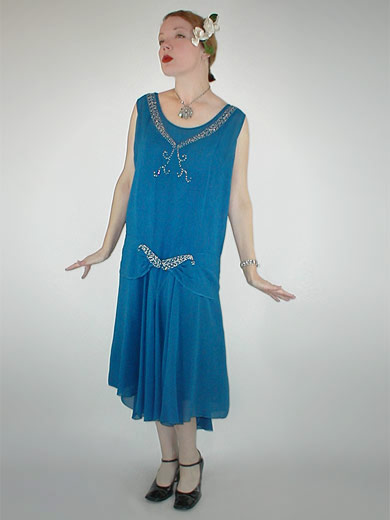 1920s blue silk dress - Courtesy of denisebrain