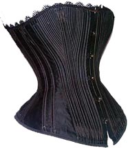 1889-90 sateen Worcester boned corset - Courtesy of corsetsandcrinolines.com