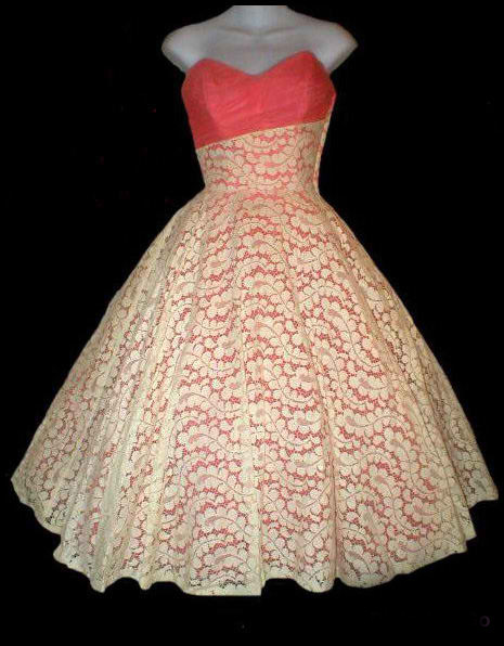  1950s cotton lace over tulle party dress - Courtesy of pinkyagogo