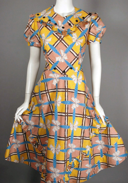 late 1930s print house dress - Courtesy of vivavintageclothing.com