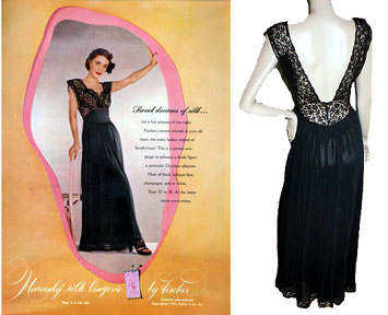 Vintage 1950s Fisher Heavenly Silk nightgown - Courtesy of route66gal