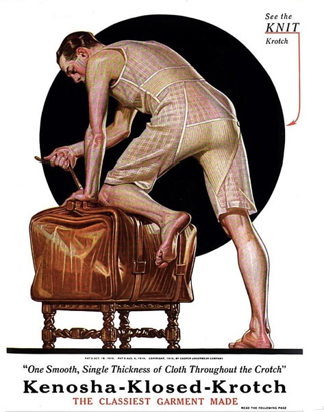 In 1910 the Saturday Evening Post ran the first full color ad for  underwear Notice it is a painting and not a photograph