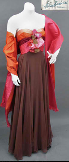 1950s Helena Barbieri silk chiffon gown - Courtesy of pastperfectvintage com