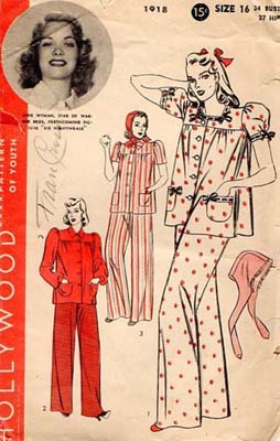 Vintage 1930s pajama pattern - Courtesy of vivianbelle1955