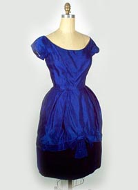  1958 Bendel's satin & velvet party dress - Courtesy of pastperfectvintage.com