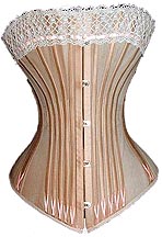 1889-95 drab coutil sateen corset - Courtesy of corsetsandcrinolines.com