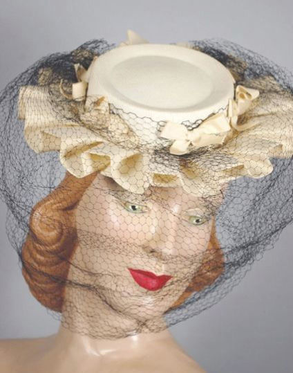  1940s ruffled brim doll hat - Courtesy of vivavintageclothing.com