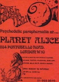 from a 1980s advertising flyer, London Planet Alice  - Courtesy of premierludwig