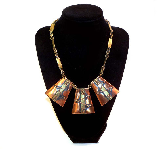  1950s Winifred Mason modernist copper neckalce - Courtesy of pinkyagogo