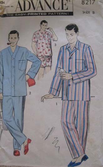 Vintage 1950s men's pajamas pattern - Courtesy of glamourstitch