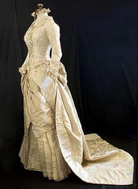  1880 French silk damask gown - Courtesy vintagetextile.com