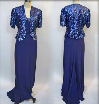  1930s satin crepe & sequins gown - Courtesy of noblesavagevintage.com