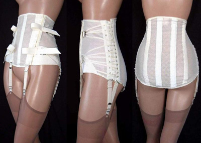 Vintage OTC white mesh corset - Courtesy of gilo49