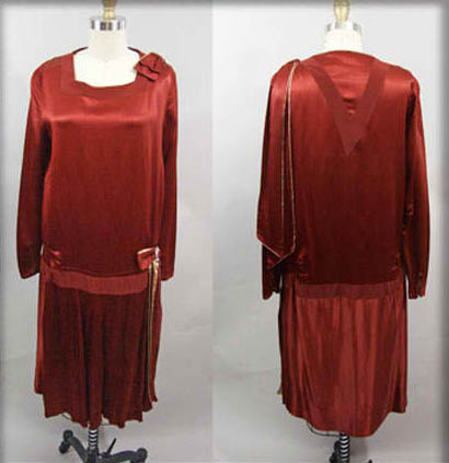 1920s red satin dress - Courtesy of noblesavagevintage.com