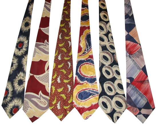 late 1940s neckties - Courtesy of pinkyagogo