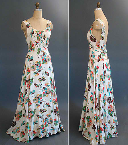  1937 rayon print dress - Courtesy of pastperfectvintage.com