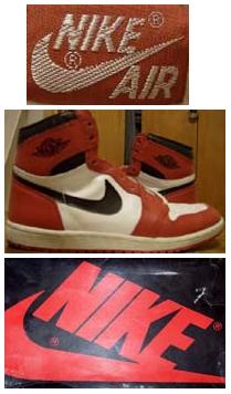 from a pair of 1985 Air Jordan sneakers - Courtesy of pinky-a-gogo


