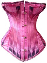 1885 silk heliotrope corset  - Courtesy of corsetsandcrinolines.com