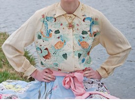 A hand painted Tina Leser blouse Courtesy of yum-yum Vintage