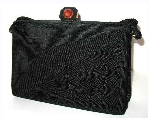  1940s JoAnn Original soutache handbag with bakelite clasp - Courtesy of fallsavenuevintage 