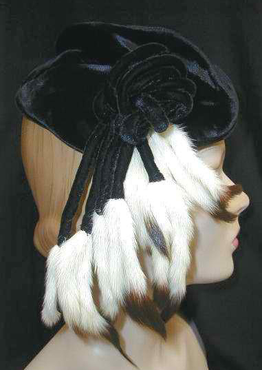early 1930s Worth of Boston velvet & ermine hat - Courtesy of ruedelapaix