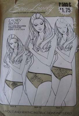 Vintage 1970s panties pattern  - Courtesy of glamourstitch