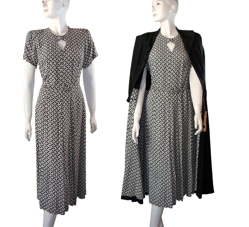 1940s dress with matching coat - Courtesy of pinkyagogo