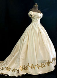 early 1860s silk moiré ballgown - Courtesy vintagetextile.com