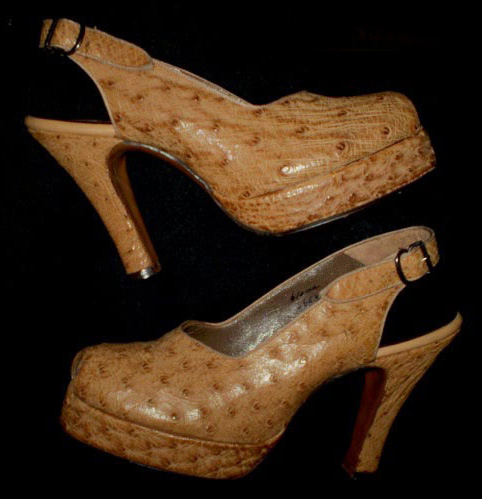 1940s Lederer ostrich platform shoes - Courtesy of thespectrum