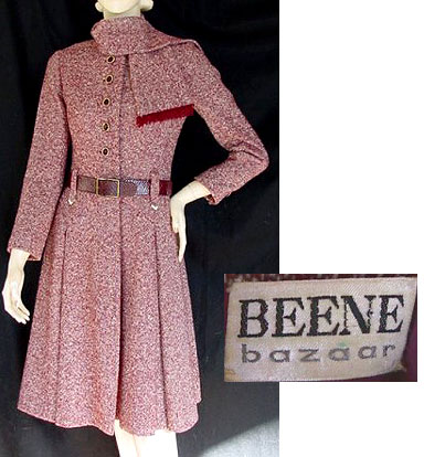 Early 1970s cranberry tweed dress Courtesy of pf1