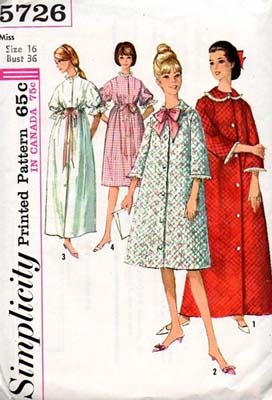 Vintage 1960s robe pattern - Courtesy of vivianbelle1955