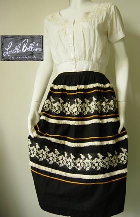 Embroidery-banded Barrel/Peasant skirt, c. 1949 Courtesy of noirboudoir.com