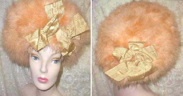early 1940s Walter Florell marabou feather hat - Courtesy of ruedelapaix