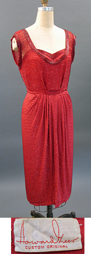Custom Original Dress in bugle beaded red faille c. 1959-1960 Courtesy of Past Perfect Vintage