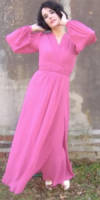 1970s silk chiffon gown - Courtesy of bijou