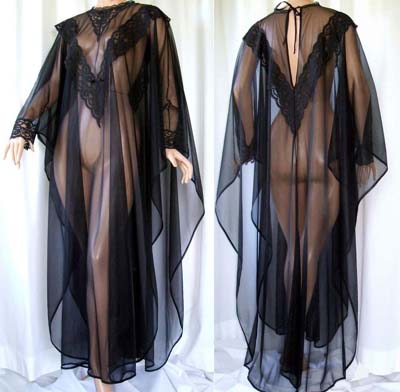 Vintage sheer black chiffon nightgown - Courtesy of gilo49