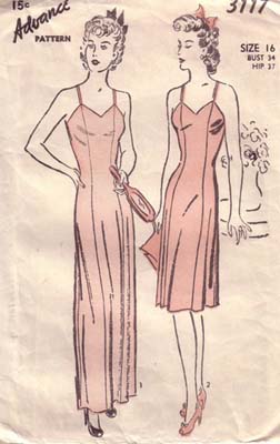Vintage 1940s fitted slip pattern - Courtesy of bootyvintage