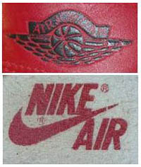 from a pair of 1985 Air Jordan sneakers  - Courtesy of pinky-a-gogo