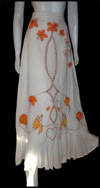 1970s embroidered gauze skirt - Courtesy of pinkyagogo