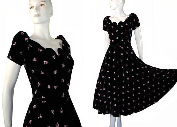 1950s velvet party dress - Courtesy of pinkyagogo