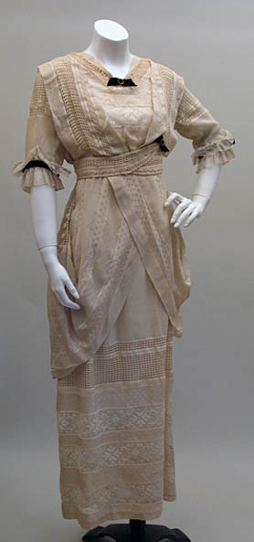 1913 taupe linen dress - Courtesy of pastperfectvintage.com